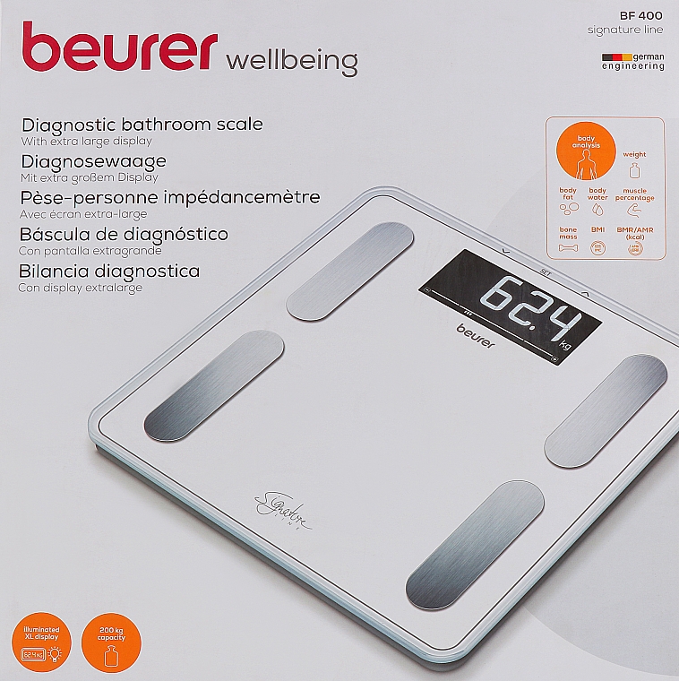 Белые диагностические весы - Beurer BF 400 Signature Line White — фото N2