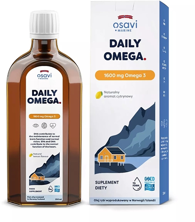 Добавка харчова "Омега 3", 1600 мг, зі смаком лимона - Osavi Daily Omega — фото N1