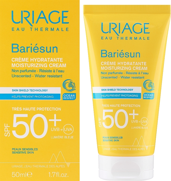 Сонцезахисний зволожувальний крем без ароматизаторів - Uriage Bariesun Moisturuzing Cream Unscented SPF50+ — фото N2