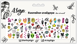Духи, Парфюмерия, косметика Наклейка-слайдер для ногтей "Цветной фан" - Arley Sign