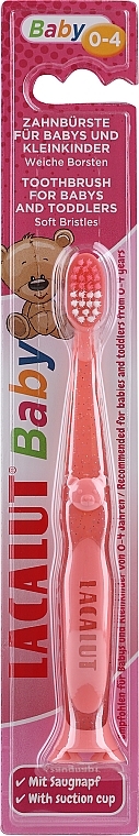 Зубная щетка "Baby" с мишкой, 0-4 лет, розовая - Lacalut Baby Toothbrush For Babys & Toddlers — фото N1