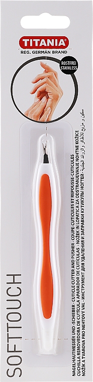 Нож для удаления кутикул, оранжевый - Titania Softtouch — фото N1