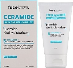 Увлажняющий гель с керамидами для воспаленной кожи лица - Face Facts Ceramide Blemish Gel Moisturiser — фото N2