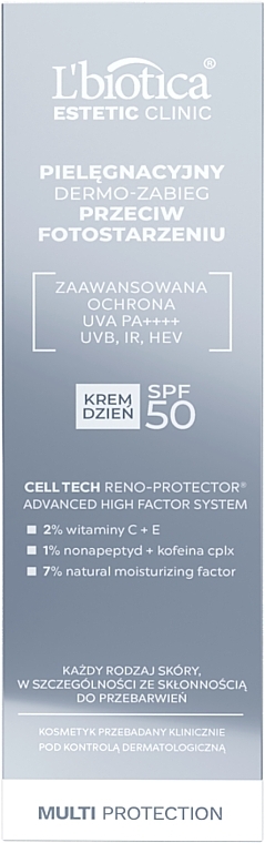 Дневной крем для защиты и ухода за кожей - L'biotica Estetic Clinic Multi Protection SPF 50 — фото N3