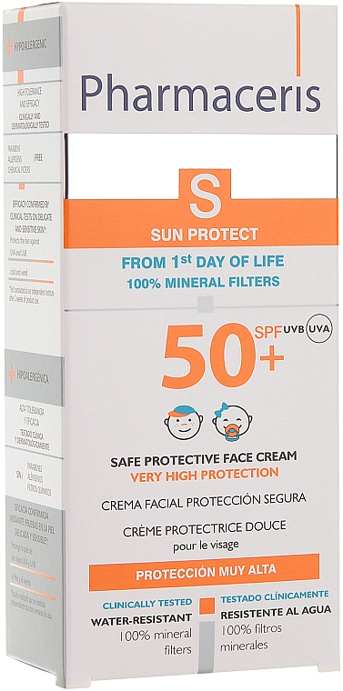Сонцезахисний крем для обличчя з перших днів життя SPF 50+ - Pharmaceris S Safe Protective Face — фото N3