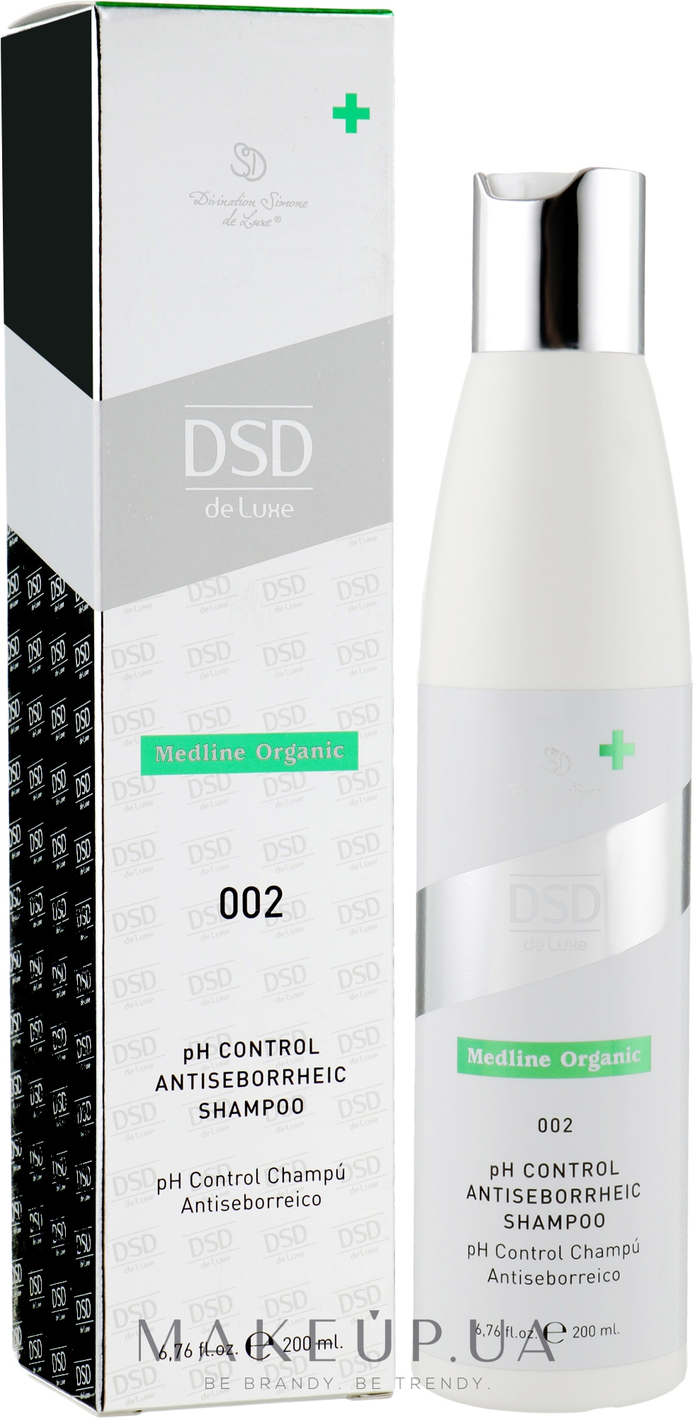 Антисеборейний шампунь "PH-контроль" № 002 - Simone DSD de Luxe Medline Organic pH Control Antiseborrheic Shampoo — фото 200ml
