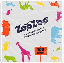 Сухі паперові серветки ZooZoo, 100 штук, білі - Сніжна панда — фото N2
