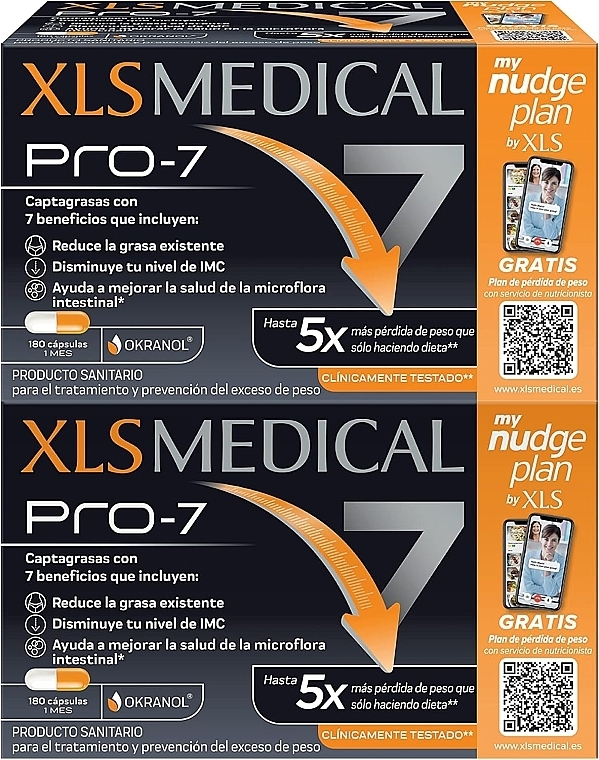 Дієтична добавка для зниження ваги, 360 капсул - XLS Medical PRO-7 Nudge Capsules — фото N2