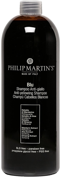 Шампунь для светлых волос - Philip Martin's Blu Anti-yellowing Shampoo — фото N2