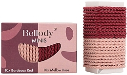 Резинки для волосся, рожеві та червоні, 20 шт. - Bellody Minis Hair Ties Rose & Red Mixed Package — фото N1