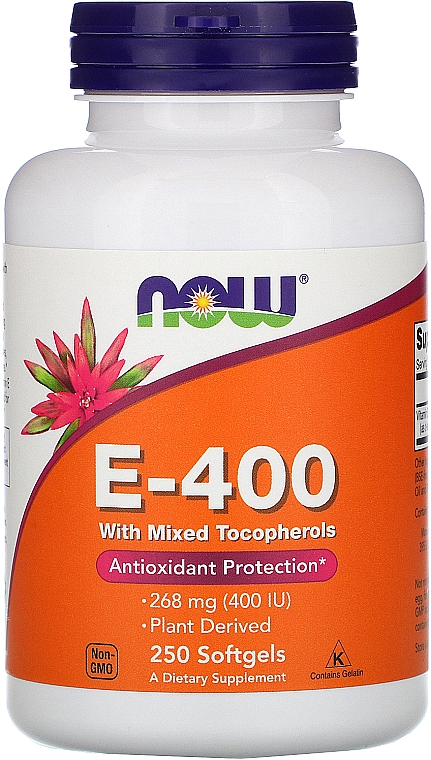 Витамин Е-400 с комплексом Токоферолов, в капсулах - Now Foods E-400 With Mixed Tocopherols Softgels — фото N6