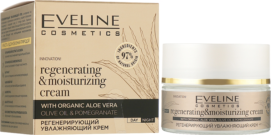 Зволожувальний крем для обличчя - Eveline Cosmetics Organic Gold Regenerating Moisturizing Cream — фото N2