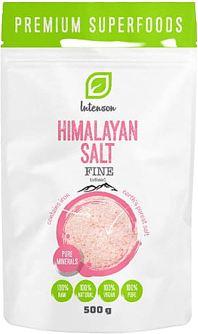 Розовая йодированная гималайская соль мелкого помола - Intenson Hymalayan Salt Fine — фото N1