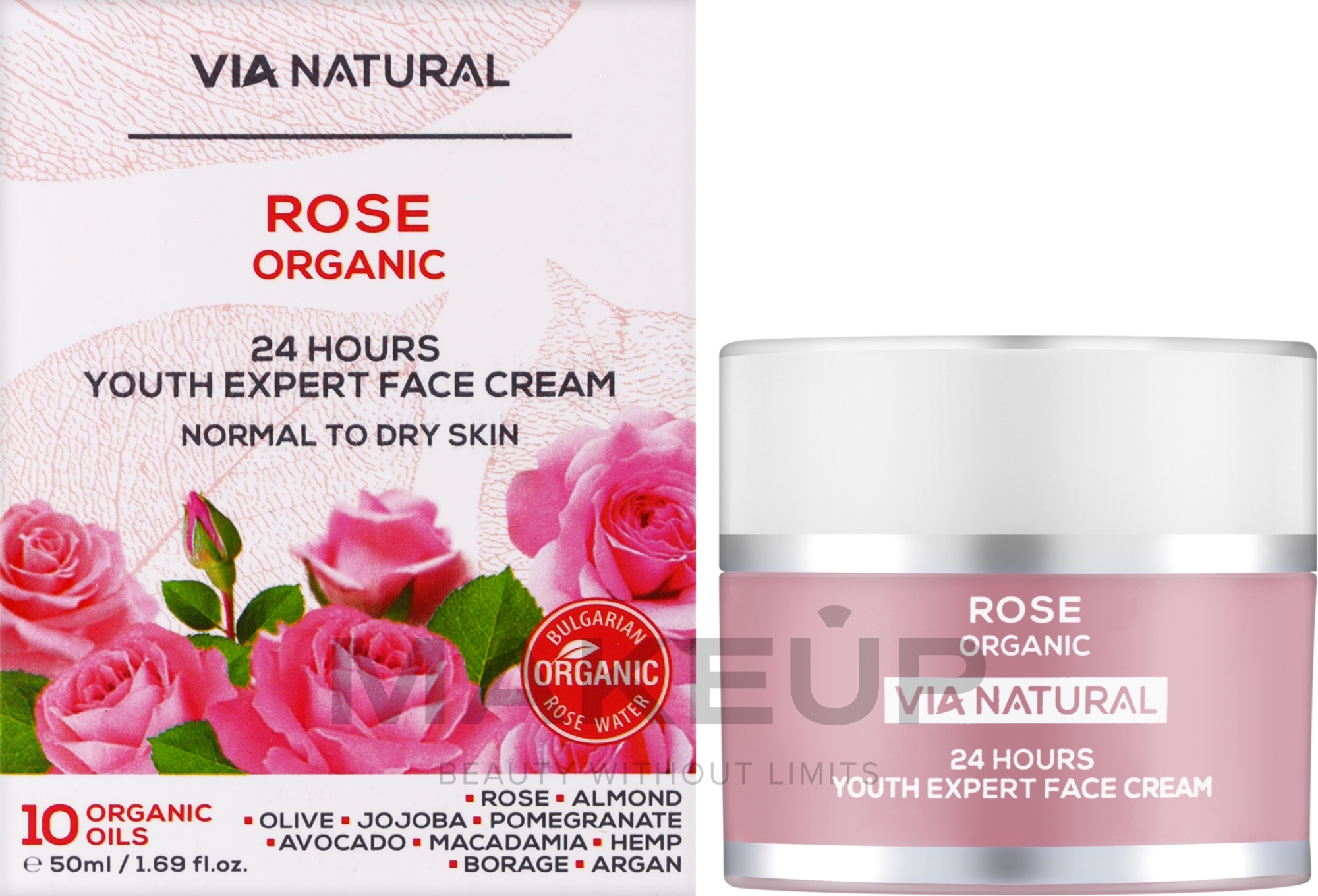 Экспертный крем для лица для молодости кожи 24ч "Роза Органик" - BioFresh Via Natural Rose Organic 24H Youth Expert Face Cream — фото 50ml