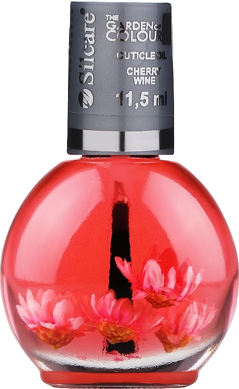 Масло для ногтей и кутикулы с цветами - Silcare Cuticle Oil Cherry Wine