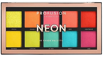 Палетка теней для век - Profusion Cosmetics Neon 10 Shades Eyeshadow Palette — фото N1