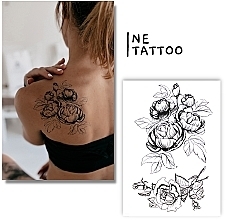 Духи, Парфюмерия, косметика Временное тату "Пионы/роза" - Ne Tattoo