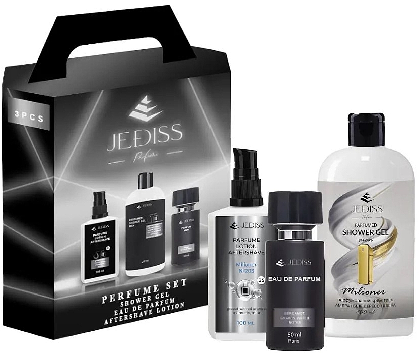 Jediss Millioner - Набор 203 (edp/50ml + sh/gel/200ml + ash/lot/100ml) — фото N1