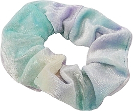 Резинка бархатная для волос, бирюзовая с белым - Lolita Accessories — фото N1