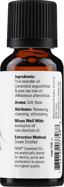 Ефірна олія лаванди й чайного дерева - Now Foods Essential Oils 100% Pure Lavender, Tea Tree — фото N2