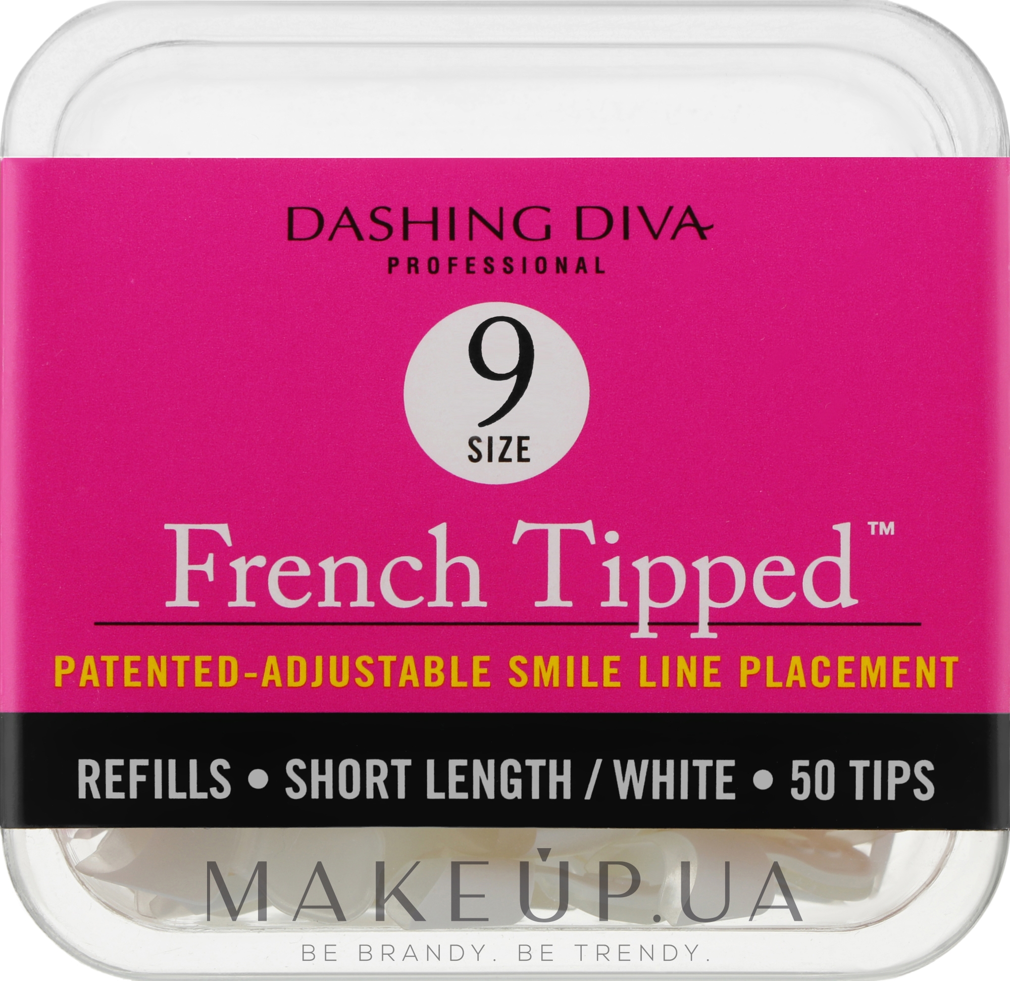 Типсы короткие "Френч" - Dashing Diva French Tipped Short White 50 Tips (Size-9) — фото 50шт