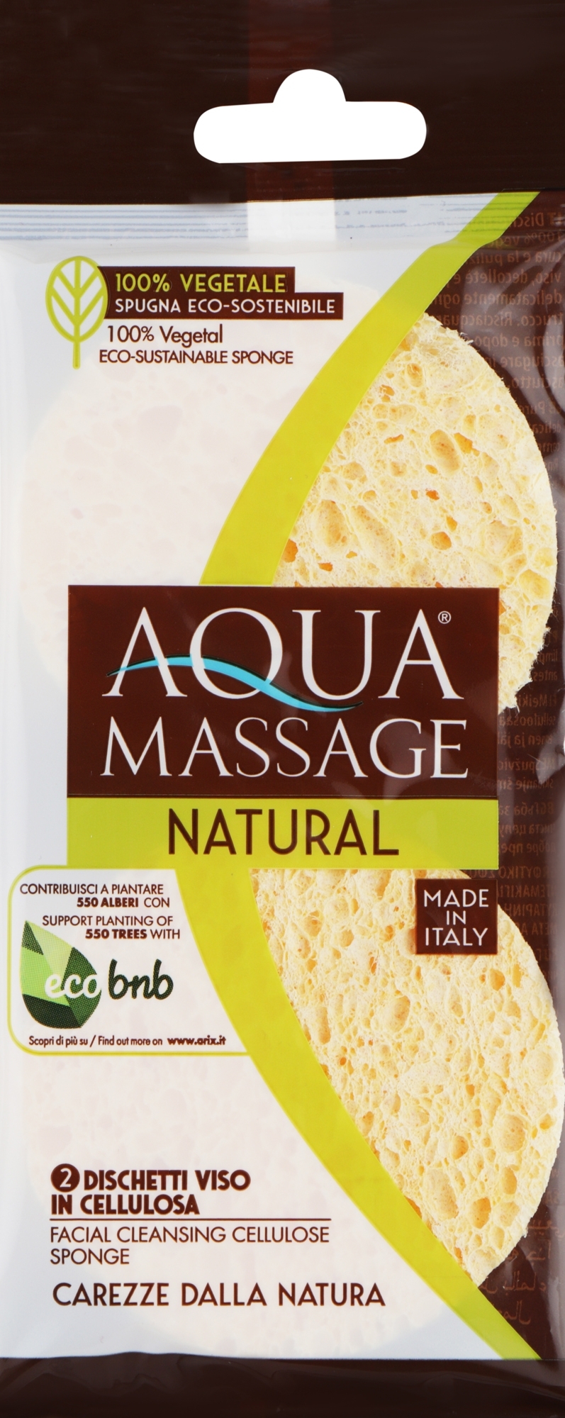 Целлюлозный спонж для снятия макияжа - Arix Aqua Massage — фото 2шт