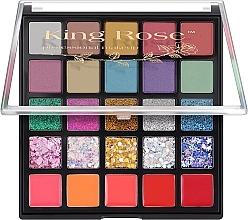Профессиональная палетка теней и блесков для век и губ, 25 цветов - King Rose Professional Make Up — фото N1