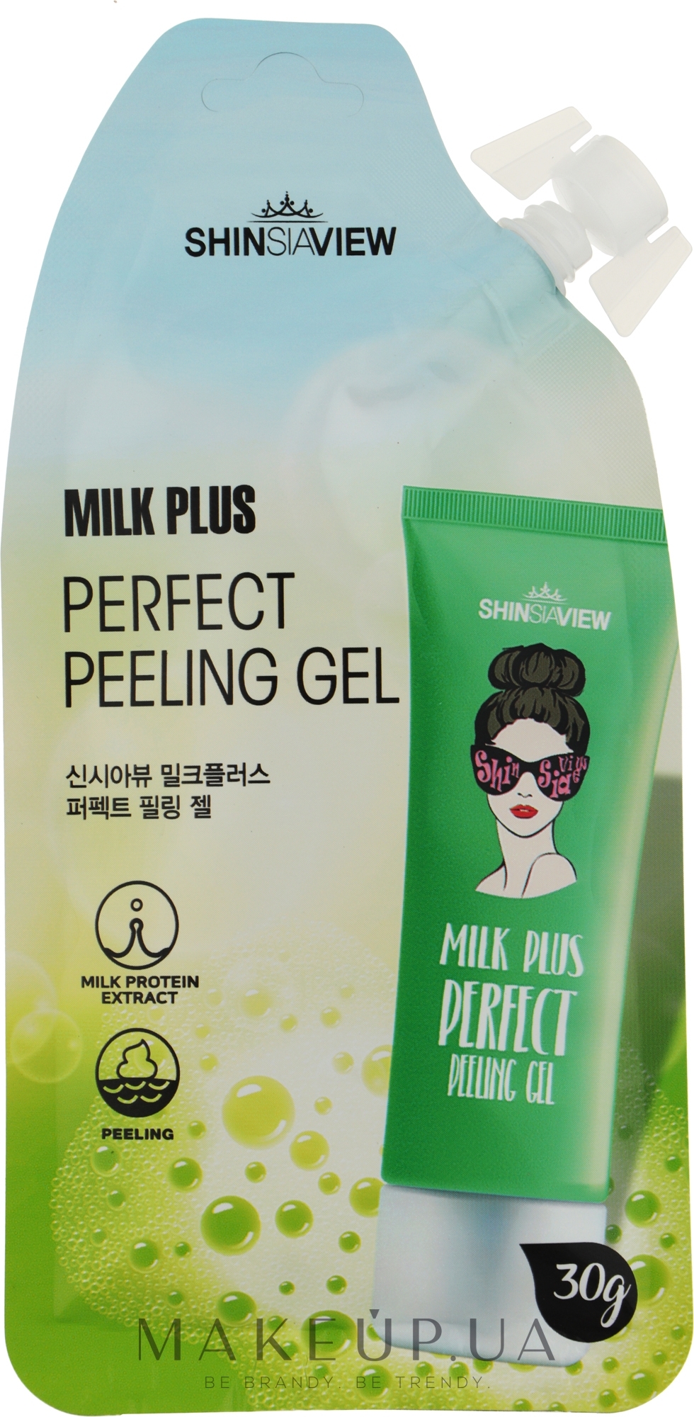 Відлущувальний гель для обличчя - Shinsiaview Milk Plus Perfect Peeling Gel — фото 30g