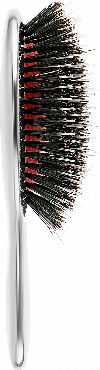 Щітка для волосся з натуральною щетиною маленька, срібна - Janeke Silver Hairbrush — фото N3