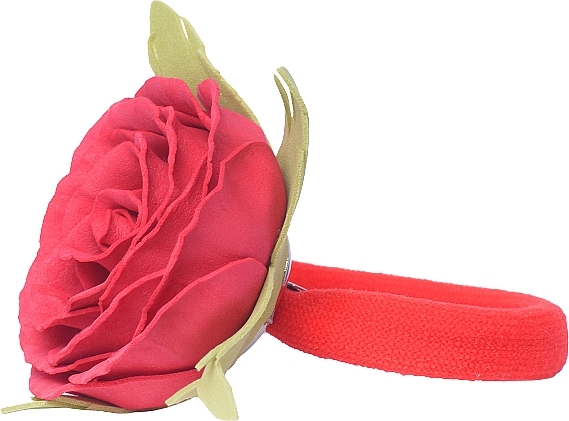 Резинка для волосся ручної роботи "Червона троянда" - Katya Snezhkova — фото N1