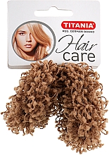 Парфумерія, косметика Резинка для волосся об'ємна, коричнева - Titania