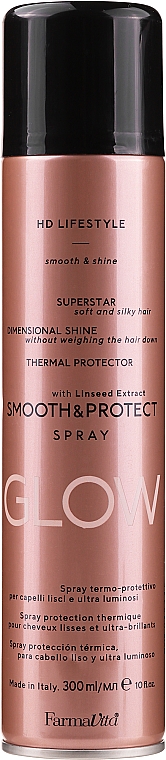 Сухой термозащитный спрей для выпрямления волос - Farmavita HD Life Style Smooth And Protect Spray