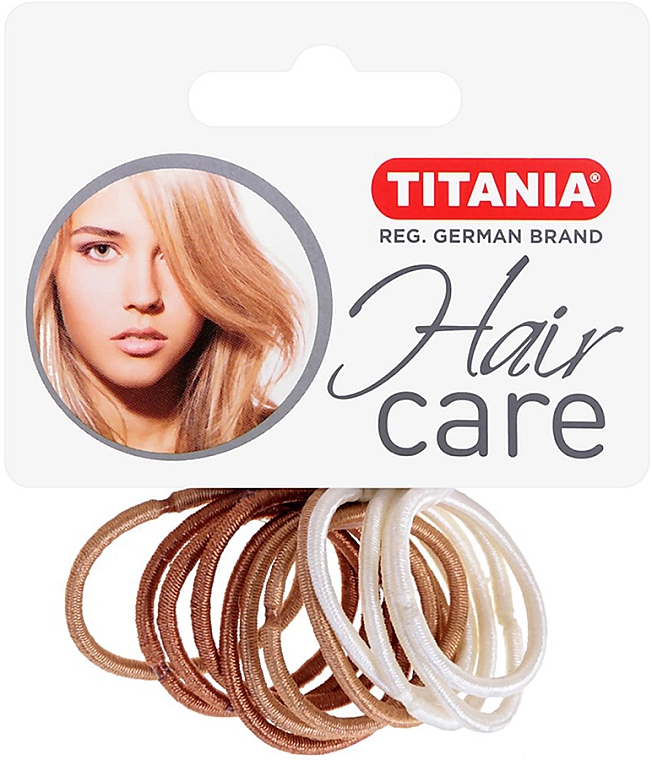 Резинки для волос, эластичные, 2 мм, 12 шт., коричневый микс - Titania  — фото N1