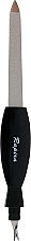 Духи, Парфюмерия, косметика Пилочка для ногтей с триммером для кутикулы ПС025, сапфировая, 16 см, черная - Rapira