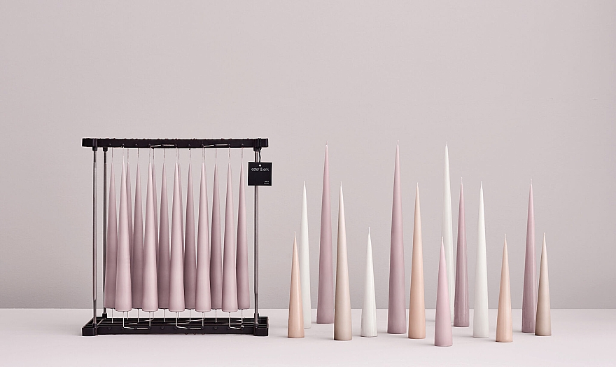 Декоративные свечи в коробке, 23 см, нежно-розовые - Ester & Erik Cone Candles Rosewater — фото N3