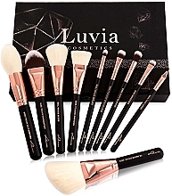 Набір пензлів для макіяжу, 10 шт. - Luvia Cosmetics Black Diamond Brush Expansion Set — фото N1