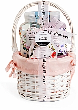 Духи, Парфюмерия, косметика Набор - IDC Institute Vintage Flowers Basket (sh/g/160ml + b/lot/50ml + salt/100g + bomb/160ml)