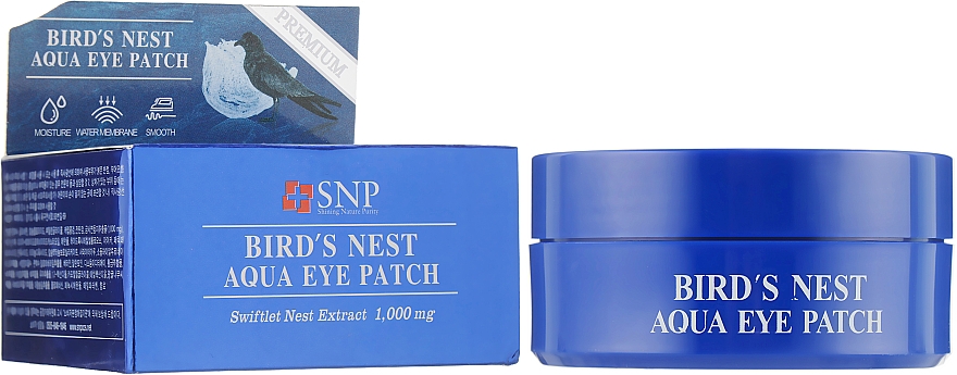 Патчи для области вокруг глаз 1000mg - SNP Bird's Nest Aqua Eye Patch — фото N1