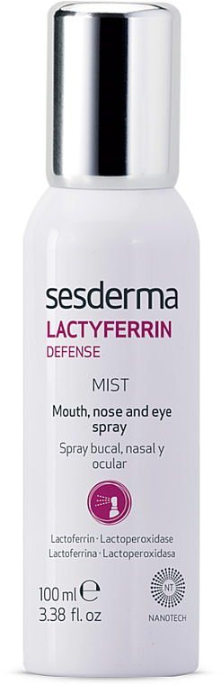 Защитный спрей для рта, носа и глаз - SesDerma Laboratories Lactyferrin Defense Mist Mouth, Nose And Eyes Spray — фото N1