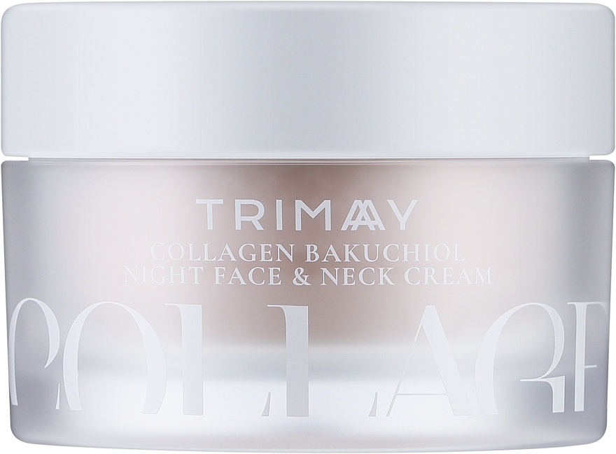 Нічний антивіковий крем для обличчя та шиї з бакучіолом - Trimay Collagen Bakuchiol Night Face & Neck Cream — фото N1