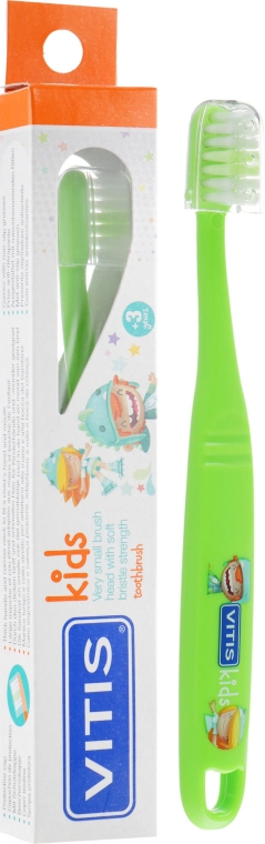 Дитяча зубна щітка, м'яка, зелена - Dentaid Vitis Kids — фото N1