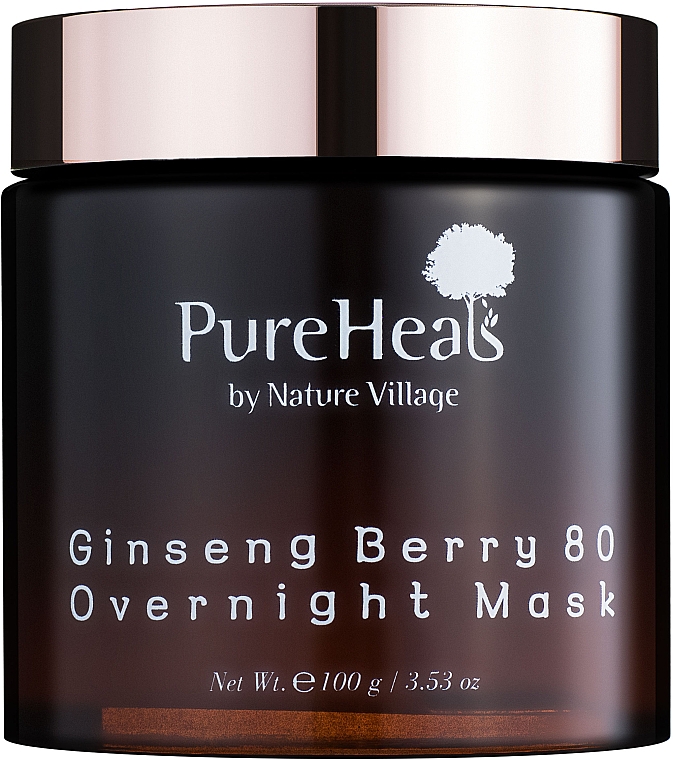 Енергетична нічна маска з екстрактом ягід женьшеню - PureHeal's Ginseng Berry 80 Overnight Mask — фото N1