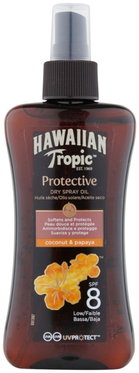 Сухое масло для загара - Hawaiian Tropic Protective Dry Oil Spray SPF 8  — фото N1