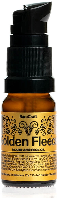 Олія для бороди "Золоте руно" - RareCraft Beard Oil Golden Fleece — фото N1