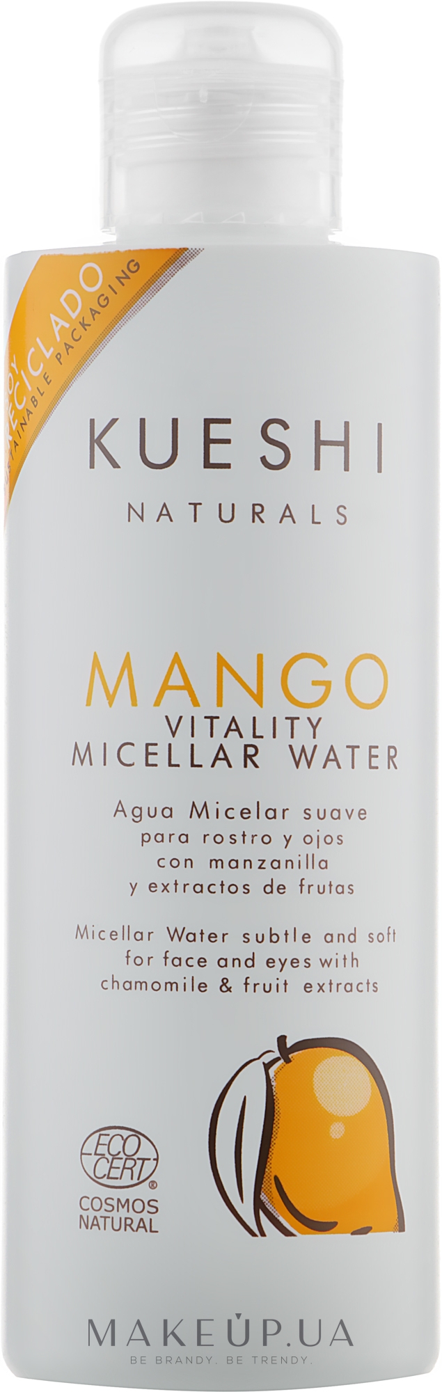 Міцелярна вода для обличчя з екстрактом манго - Kueshi Naturals Mango Vitality Micellar Water — фото 200ml
