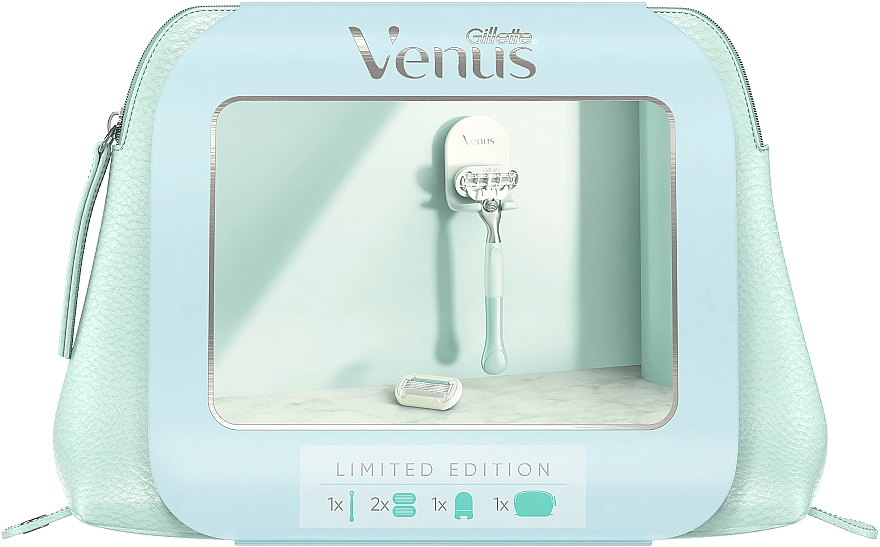Набір - Gillette Venus Extra Smooth Sensitive (razor/1pcs + refil/2pcs + case + pouch) — фото N1