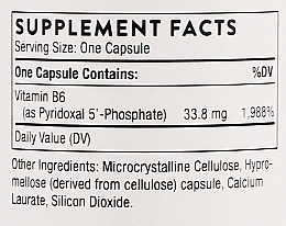 Дієтична добавка "Вітамін В6. Піридоксаль 5'-Фосфат", капсули - Thorne Research Pyridoxal 5'-Phosphate — фото N3