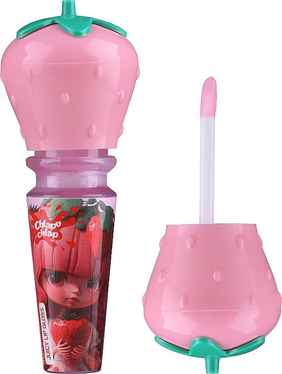 Блиск для губ з ароматом полуниці, світло-рожева полуничка - Chlapu Chlap Strawberry Lip Balm — фото N2