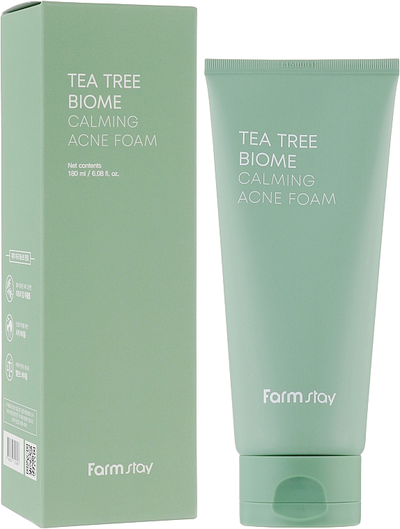 Очищувальна пінка для проблемної шкіри, з чайним деревом - FarmStay Tea Tree Biome Calming Acne Foam — фото N2
