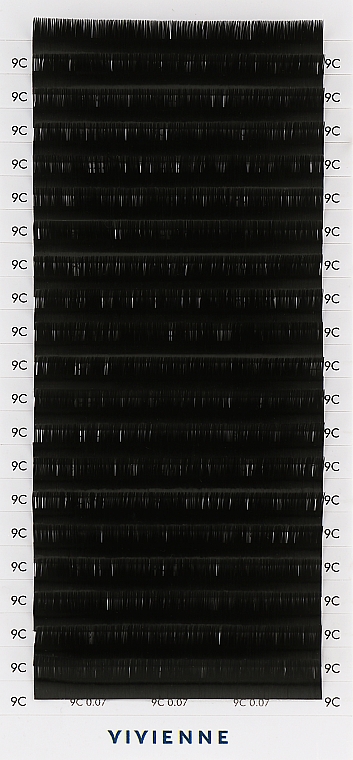 Накладні вії "Elite", чорні, 20 ліній (0,07, C, 9), екоупаковка - Vivienne — фото N1